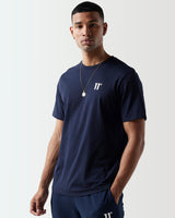 Navy core T-shirt with crew neck and small 11° logo on chest