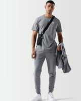 Charcoal marl short-sleeve crew-neck T-shirt with 11° chest logo