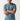 Blue short-sleeve T-shirt with small chest logo, front view