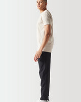 Men's core muscle fit t-shirt in cool sand, side view with crew neck and hem