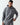 Charcoal marl pullover hoodie with drawstring hood and small chest logo, front view