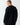 Black full-zip hoodie back view with hood and long sleeves; logo not visible.