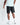 Black sweat shorts with straight hem and side pockets