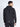 Men's black tech jacket with adjustable hood and full-length back view