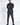 Black quarter-zip top and matching black jogger pants in athletic set