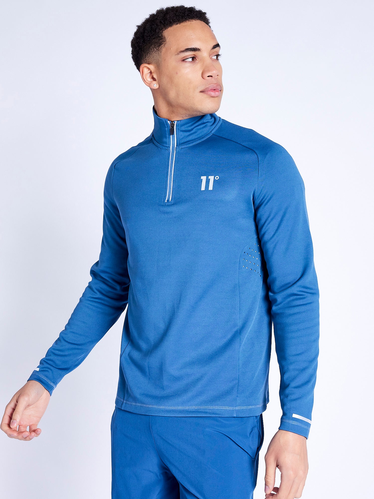 Oxygen Quarter Zip Top Steel Blue 11 Degrees