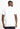 White crew-neck T-shirt, short sleeves, back view with small logo embroidery
