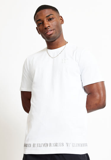 3D Embroidery Hem T-Shirt - White