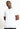 White crew-neck T-shirt with short sleeves and 3D hem-stitched graphic band