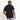Black crew-neck T-shirt viewed from back, small logo near the collar