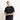Black crew-neck T-shirt with small chest logo-style print