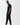 Black skinny-fit joggers with side logo on the thigh and tapered legs