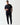 Black skinny-fit joggers with side logo and tapered ankle cuffs