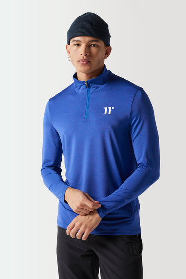 Space Dye Long Sleeve Quarter Zip - Cobalt