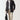 Longline puffer jacket in black with attached hood and front zipper
