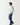 White panel puffer jacket with front zip, side profile, standing collar