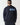 Navy full-zip sweat top with light blue stripe across the chest
