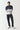 Gradient sweatshirt with crew neck, black to light gray, front view