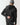 Black full-zip hoodie back view with hood and stitched seams