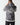 Slate grey men's hoodie with oversized back crest logo and hood