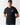 Black crew-neck T-shirt with crest logo on left chest