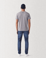 Frost grey crew-neck muscle-fit T-shirt with back 11° logo, short sleeves