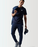 Navy core T-shirt with 11° logo, front view, short sleeves
