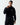 Black pullover hoodie with drawstring hood, front kangaroo pocket, 11° chest logo
