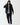 Men's black slim-fit joggers with drawstring waist and tapered legs