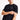 Black crew-neck t-shirt with 3D embroidered chest logo and branded hem strip