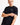 Black crew-neck t-shirt with 3D embroidered chest logo and branded hem strip