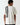 Coconut white T-shirt with vertical black lettering graphic on the back
