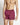 Maroon micro taped swim shorts with elastic waistband and side logo patch.