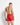 Men's red swim shorts viewed from back with white stripe tape