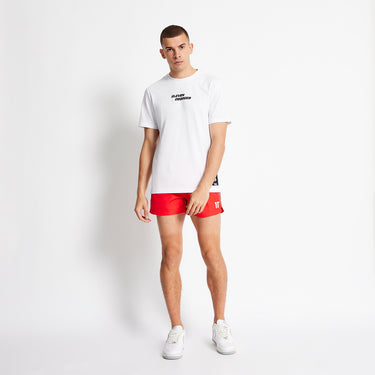 Stripe Taped Swim Shorts - Performance Red