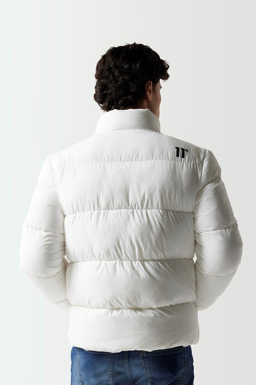 Panel Puffer Jacket - White