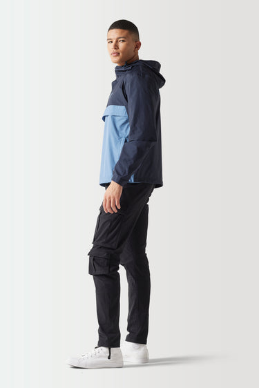 Colour Block Overhead Jacket - Navy / Elemental Blue