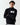 Black full-zip sweat top with stand collar, logo chest patch, and white stripe hem