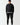 Black premium sweatshirt with crew neck and long sleeves, front view