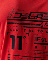Fiery red t-shirt back graphic print with Tech and grid lines
