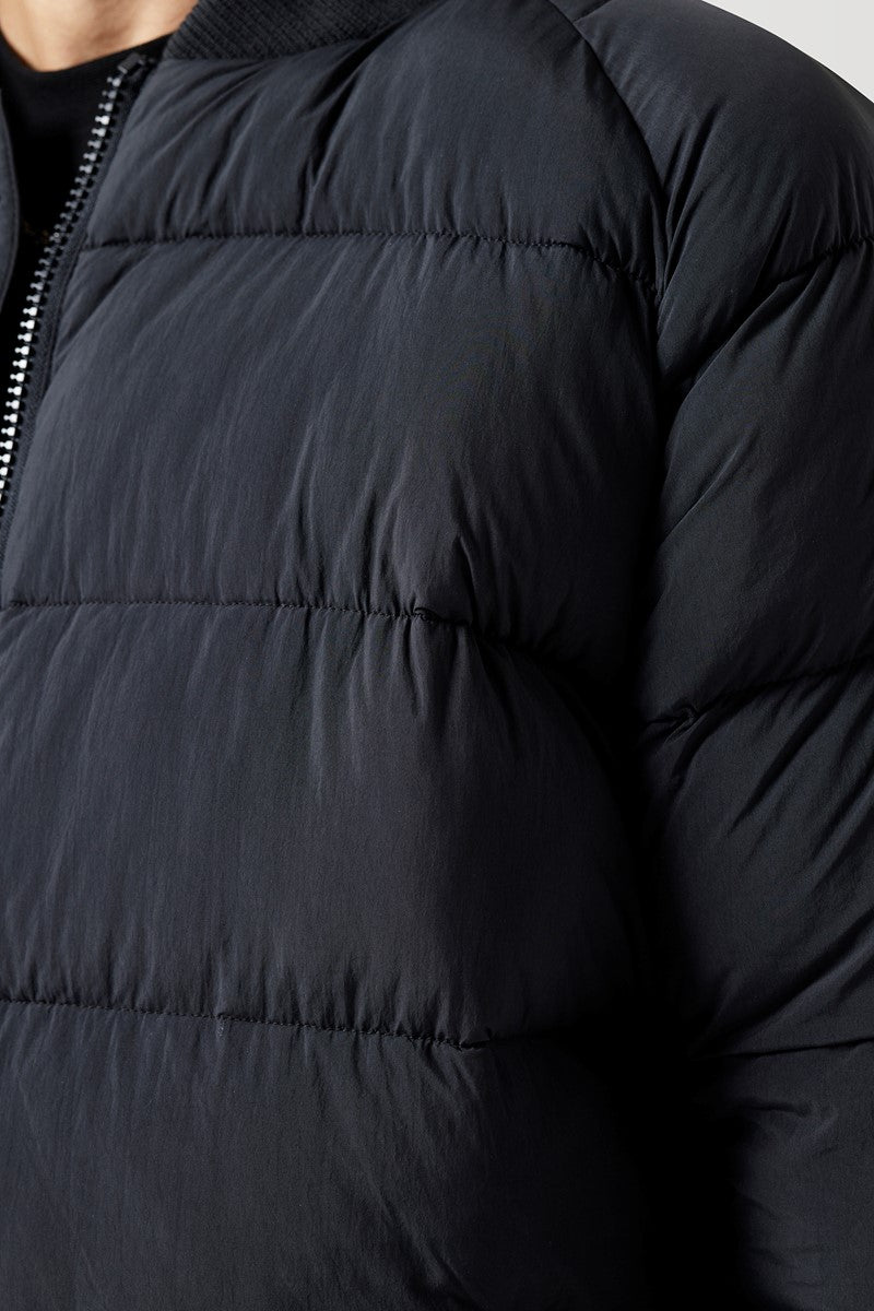 Puffer Bomber Jacket - Black