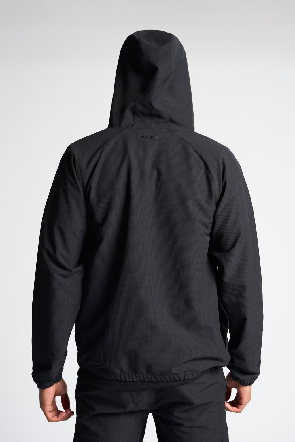 Woven Hooded Track Jacket - Black