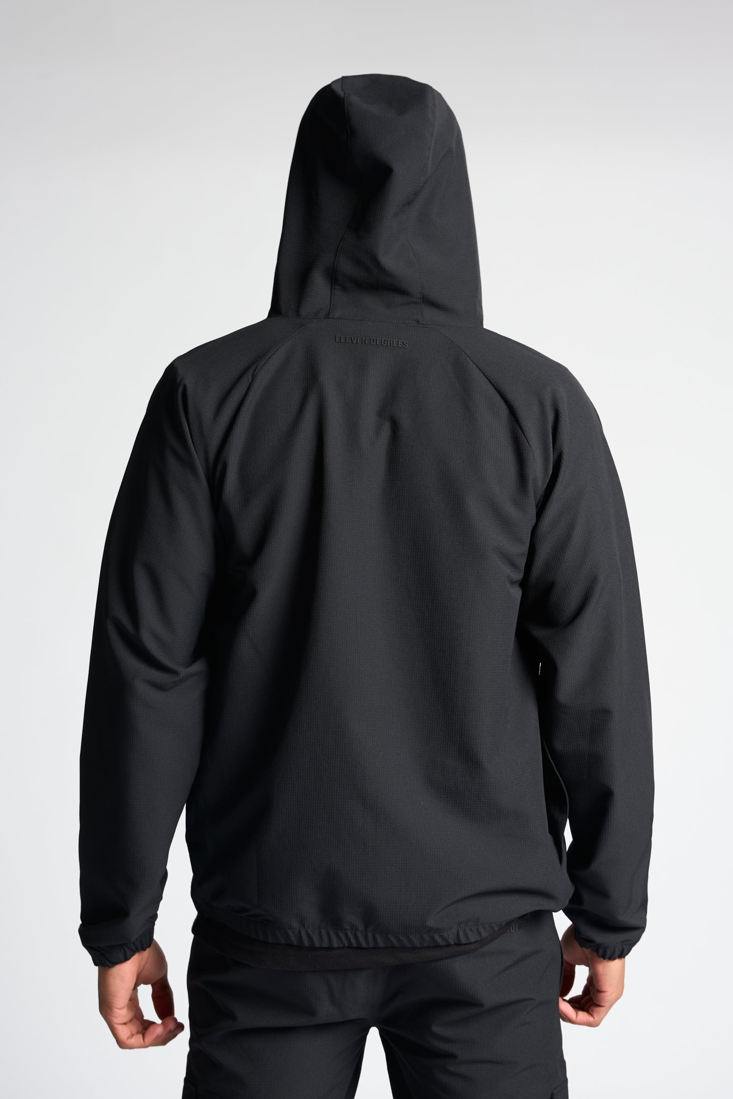 Woven Hooded Track Jacket - Black