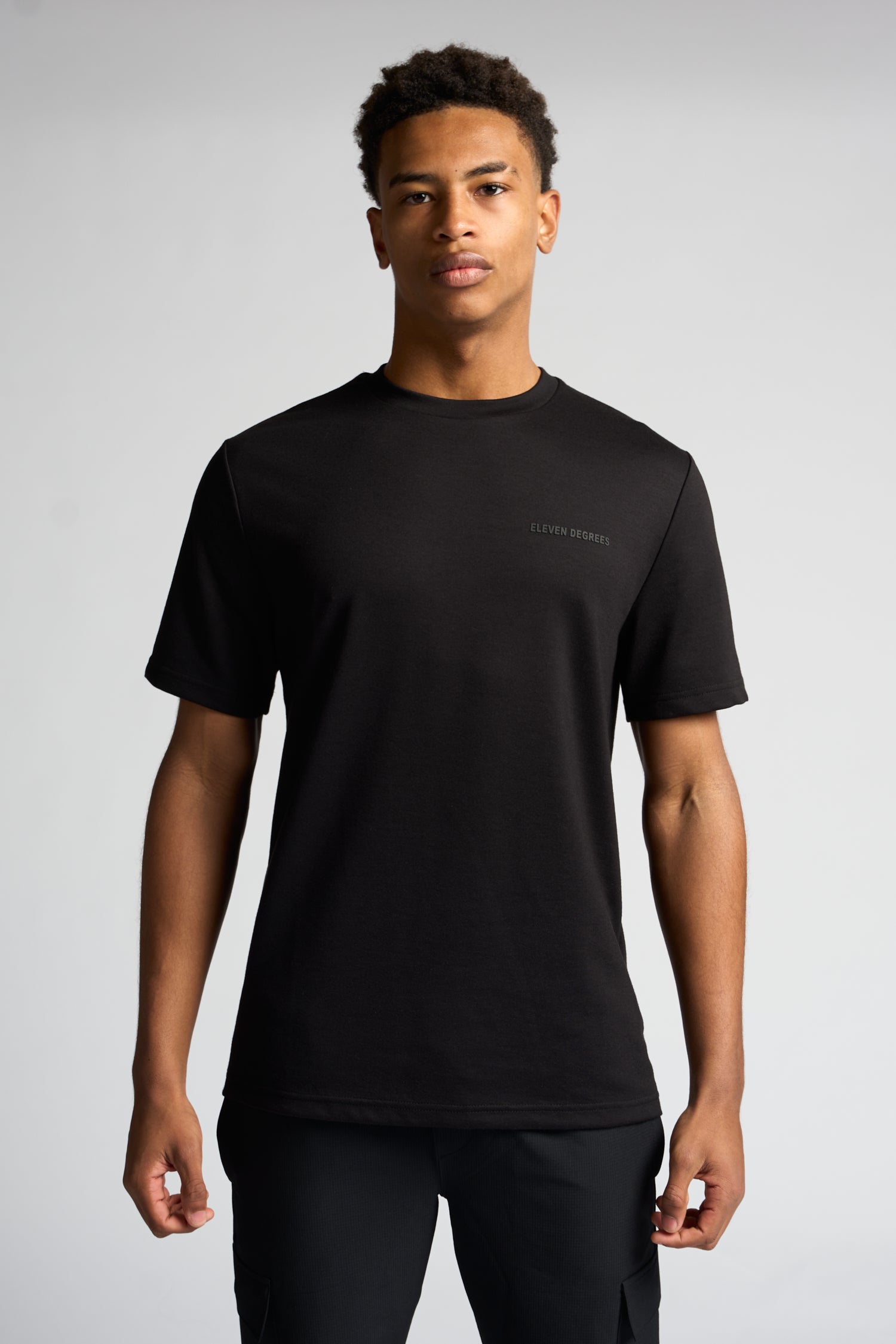 Interlock Tipped T-Shirt - Black