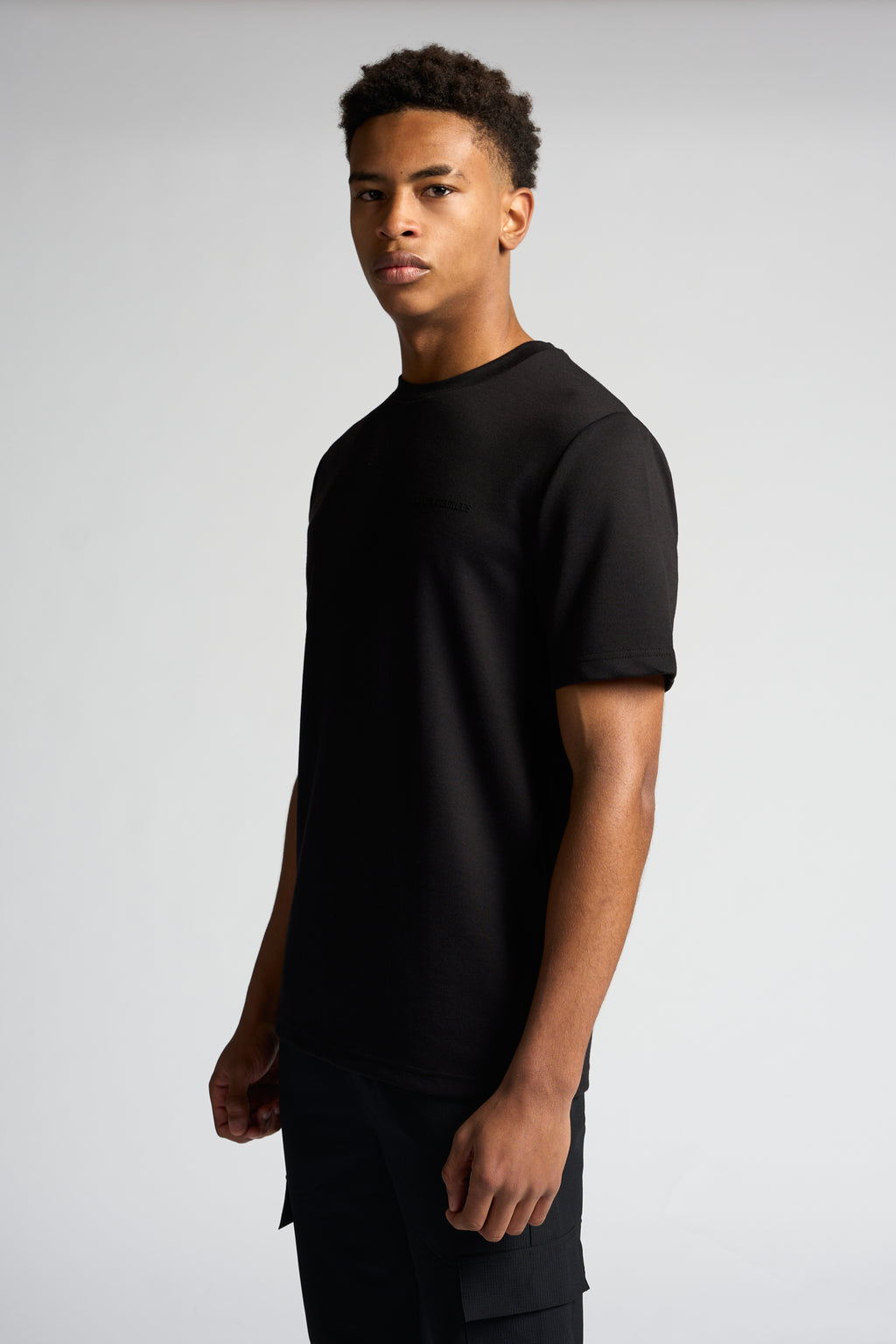 Interlock Tipped T-Shirt - Black