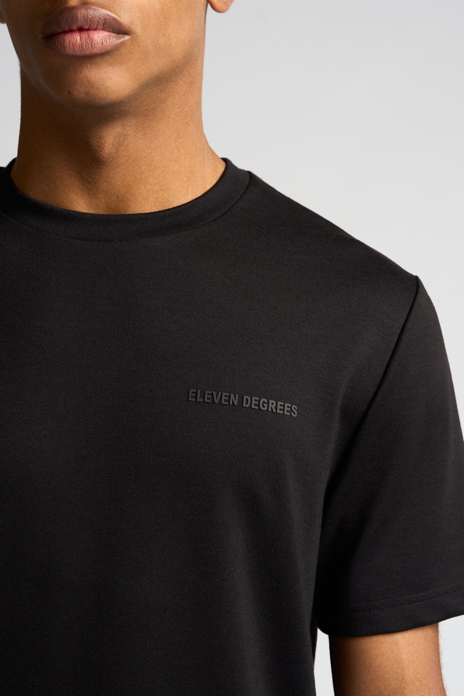 Interlock Tipped T-Shirt - Black
