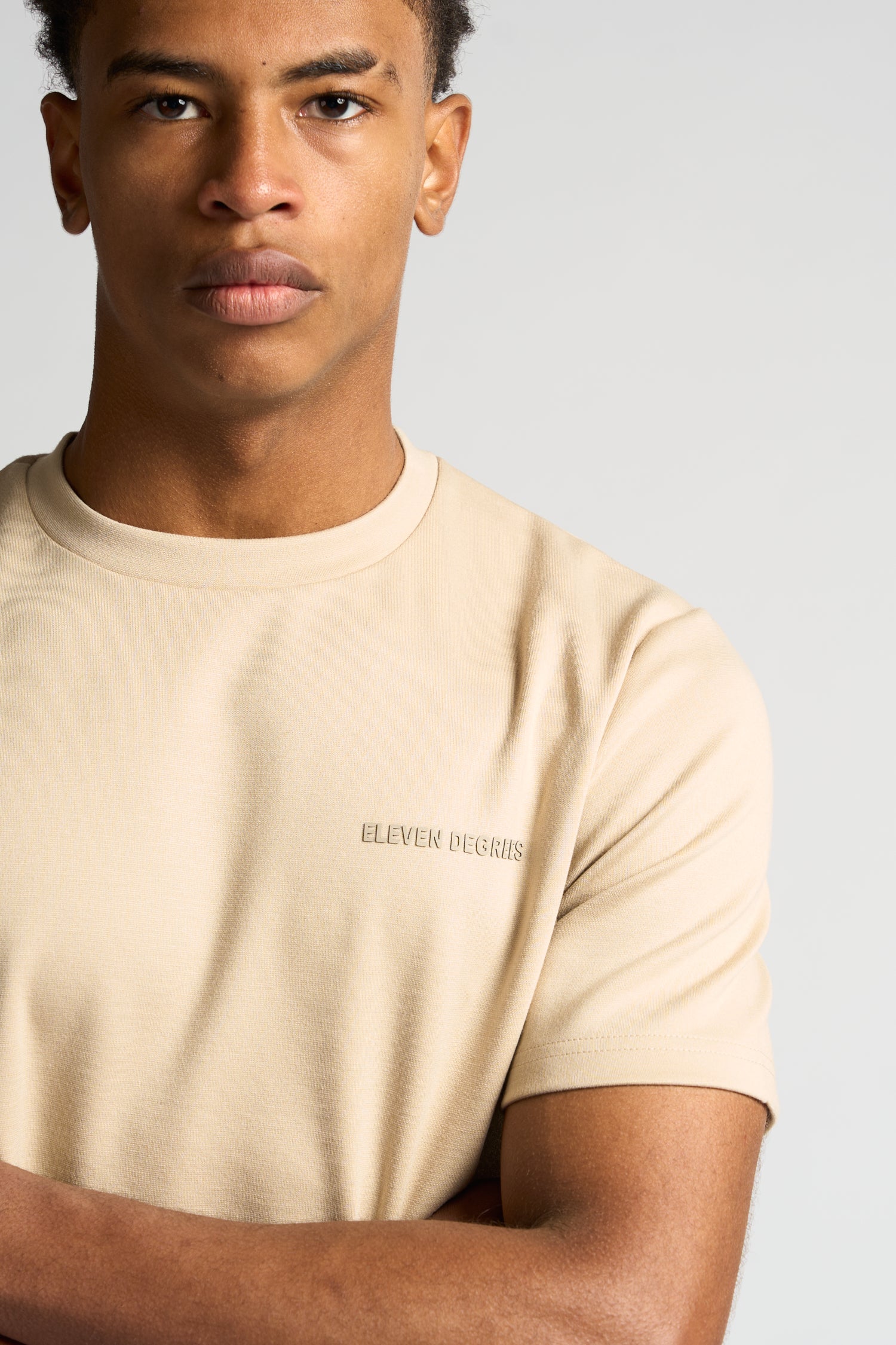 Interlock Tipped T-Shirt - Cool Sand