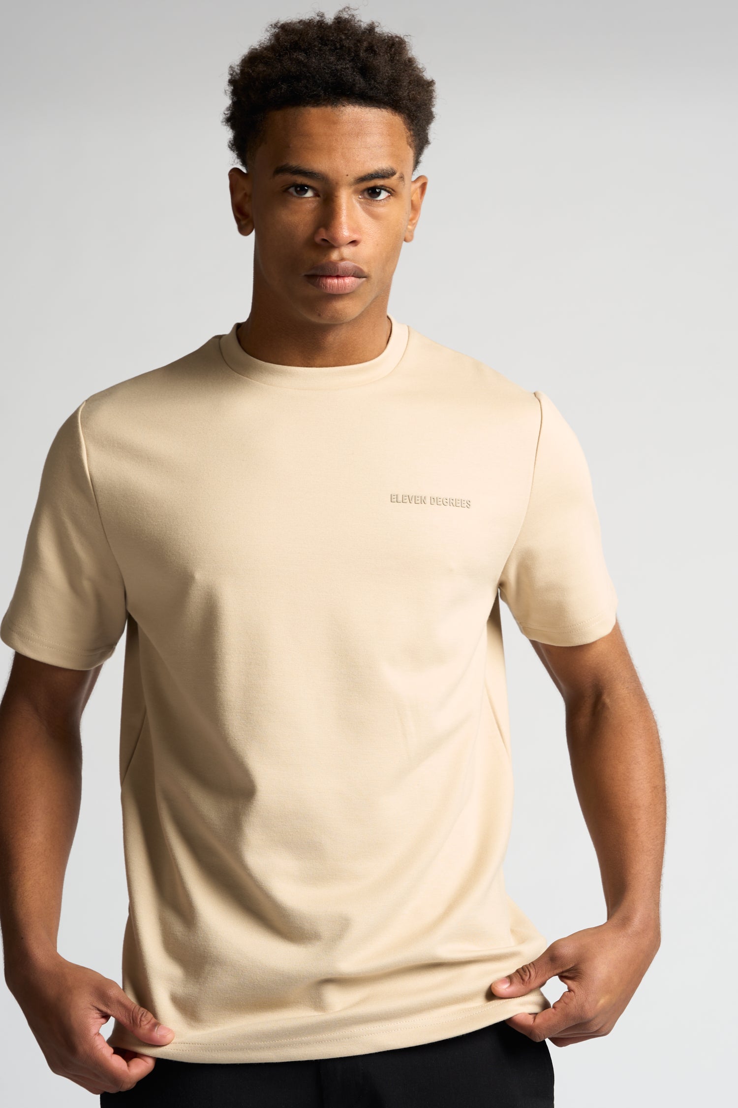 Interlock Tipped T-Shirt - Cool Sand