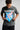 Grey relaxed-fit angel graphic T-shirt with front print, crew neck, short sleeves