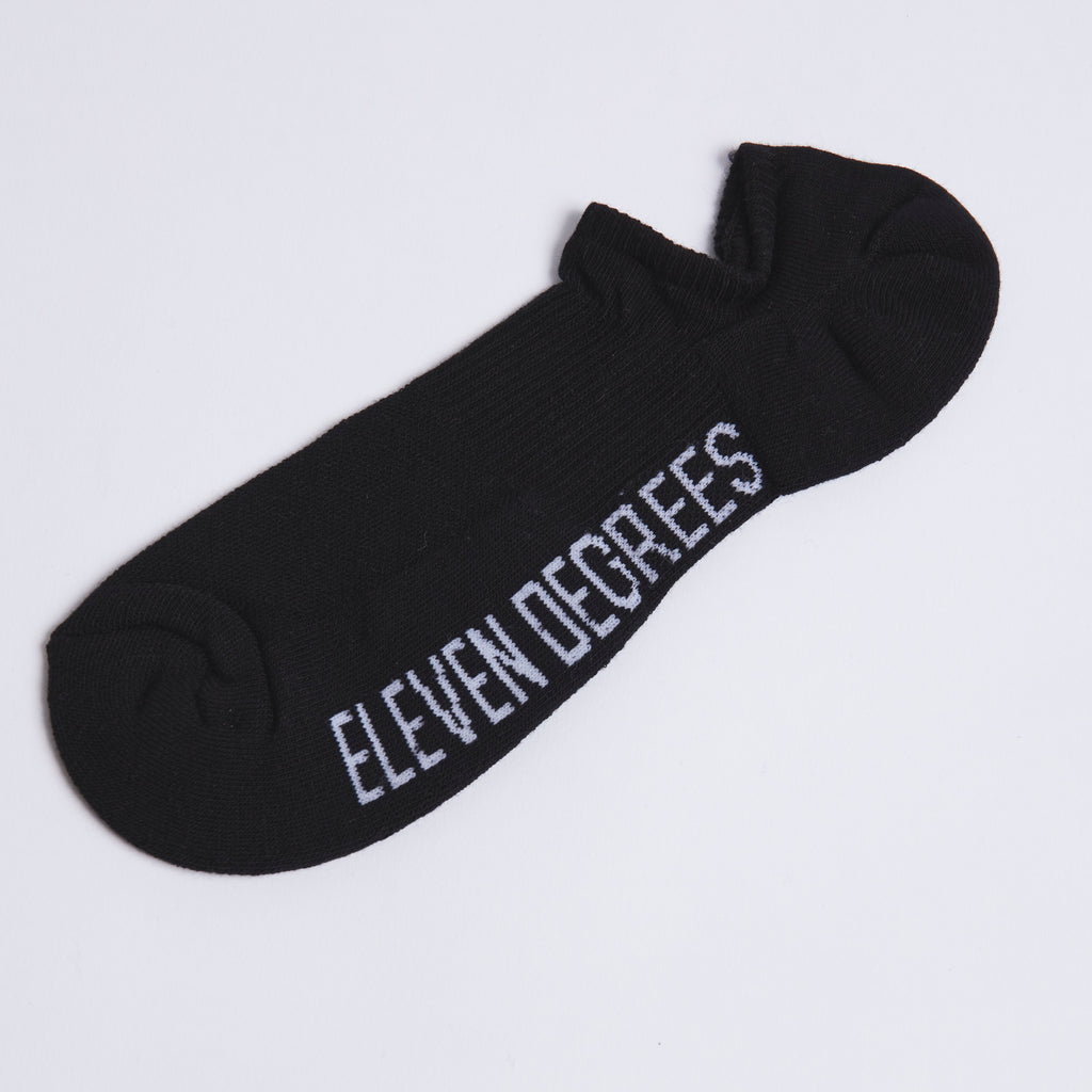3 Pack Text Graphic Trainer Liner Socks - Black / Black / Black